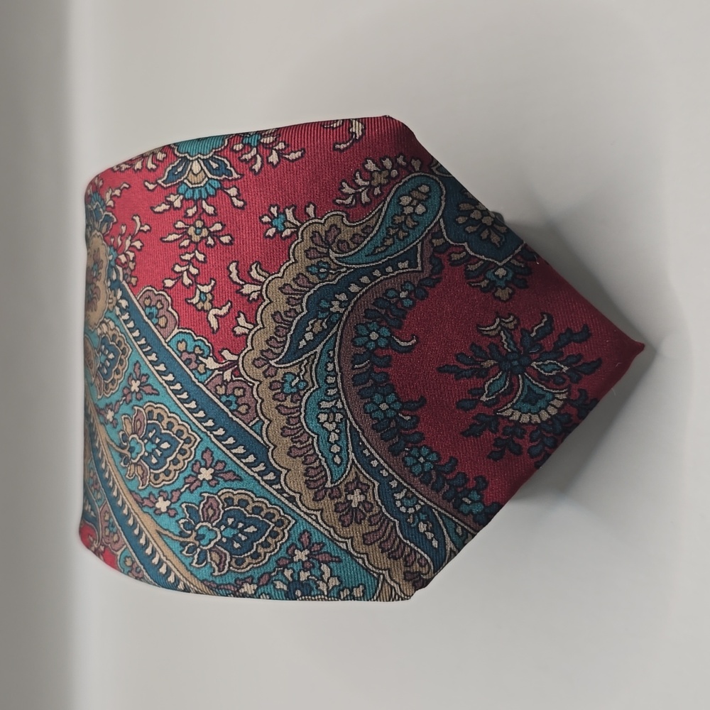 Vintage Anthony Foxx Silk Necktie Men's 56"x3¾" Red Multi Paisley Classic Formal